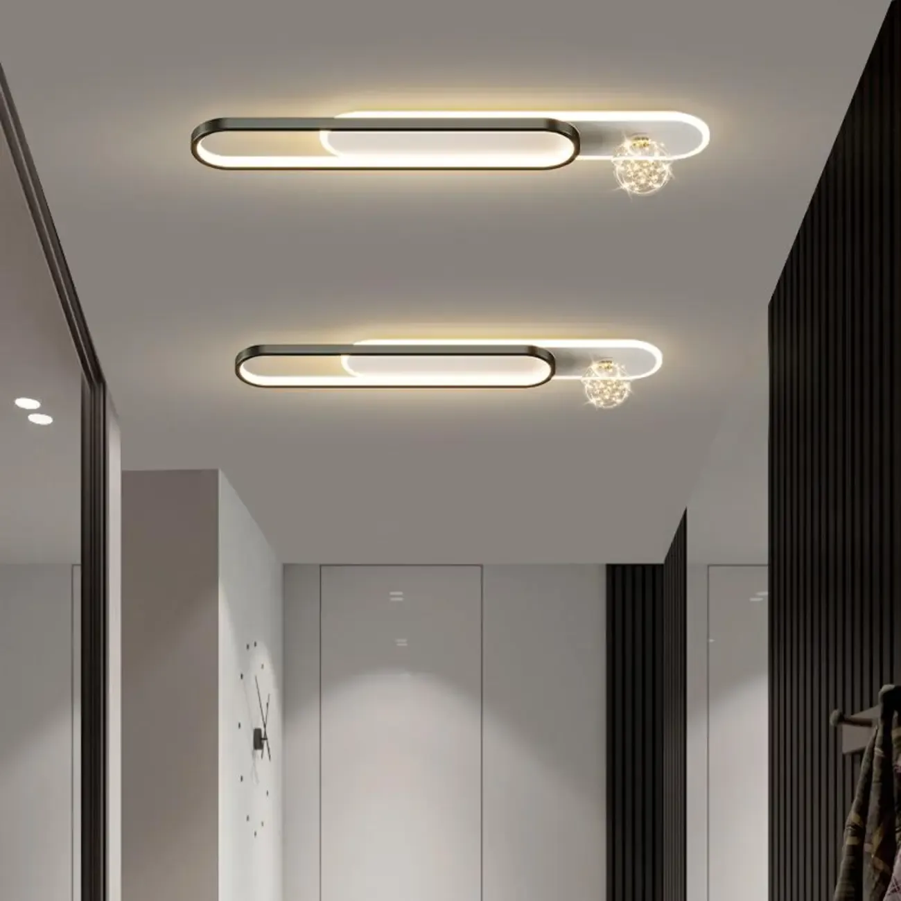 Dimmable Linear Indoor Ceiling Light with Glass Shade  Image - 1