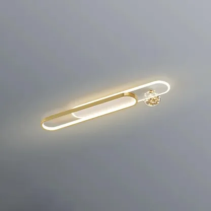 Dimmable Linear Indoor Ceiling Light with Glass Shade  Image - 2