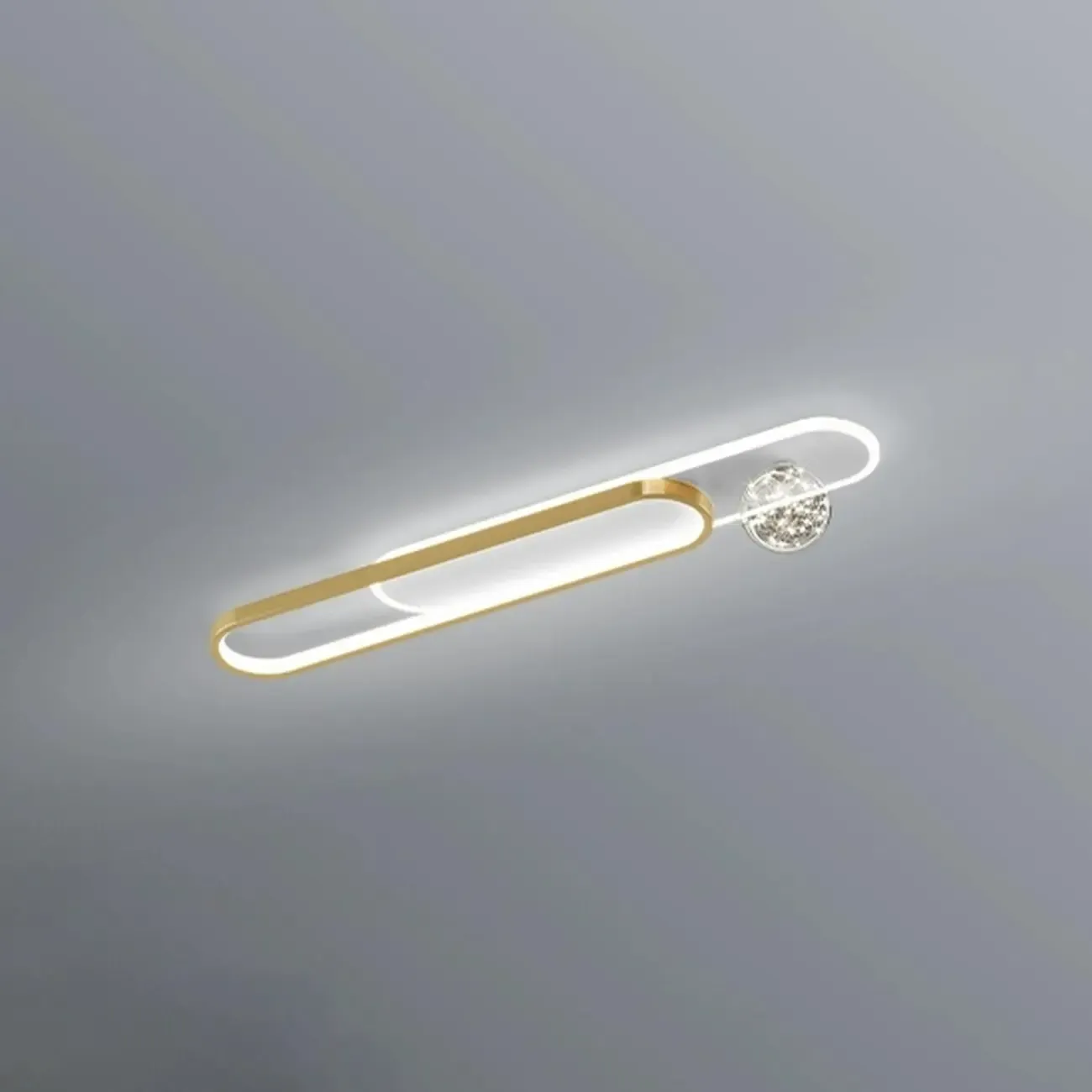 Dimmable Linear Indoor Ceiling Light with Glass Shade  Image - 4