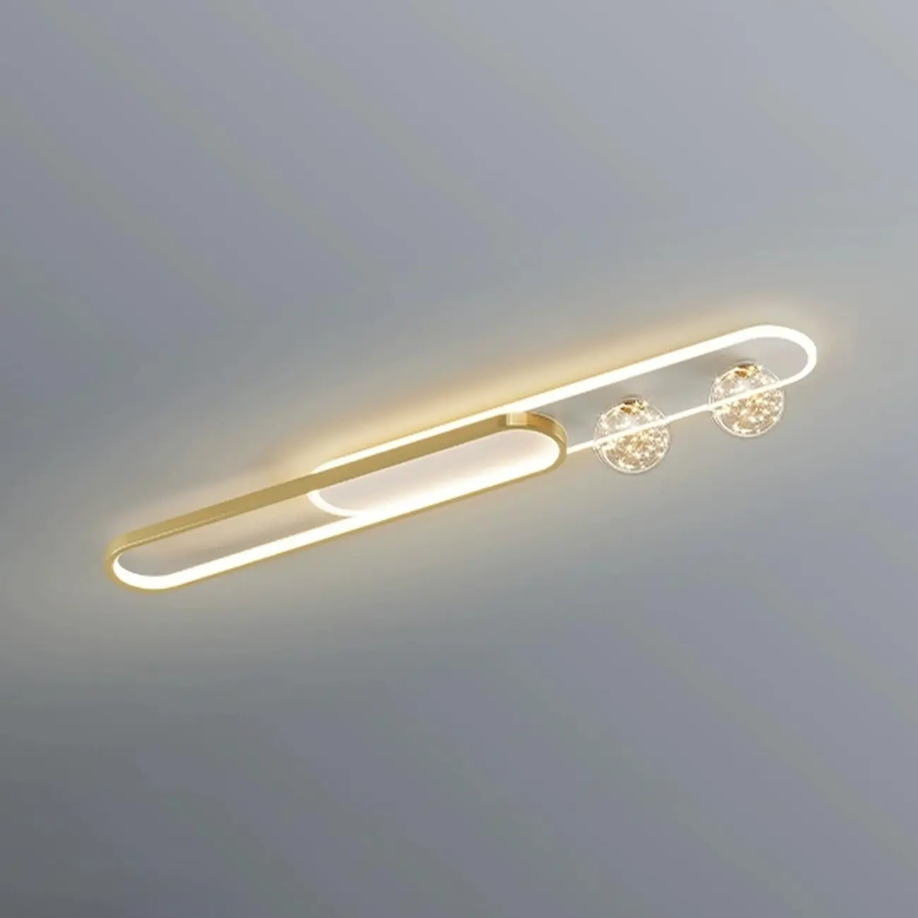 Dimmable Linear Indoor Ceiling Light with Glass Shade  Image - 5 | homeyfad