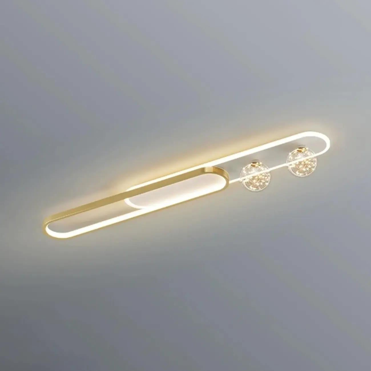 Dimmable Linear Indoor Ceiling Light with Glass Shade  Image - 5