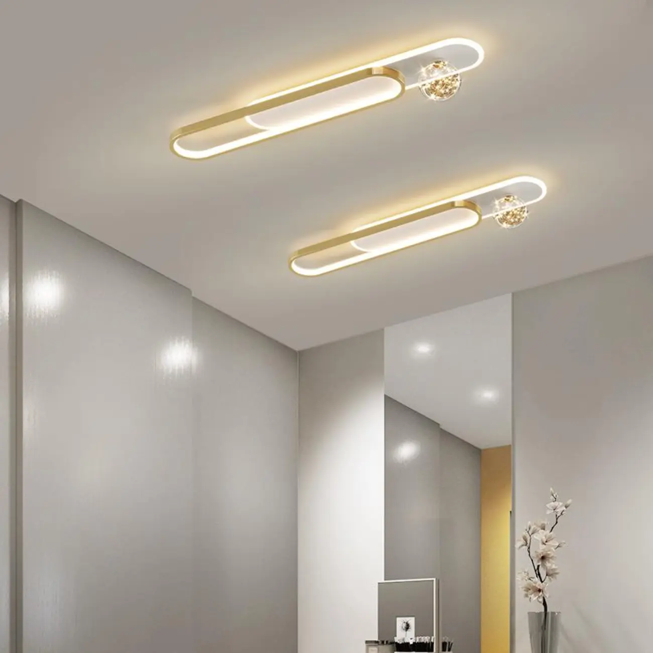 Dimmable Linear Indoor Ceiling Light with Glass Shade  Image - 10 | homeyfad