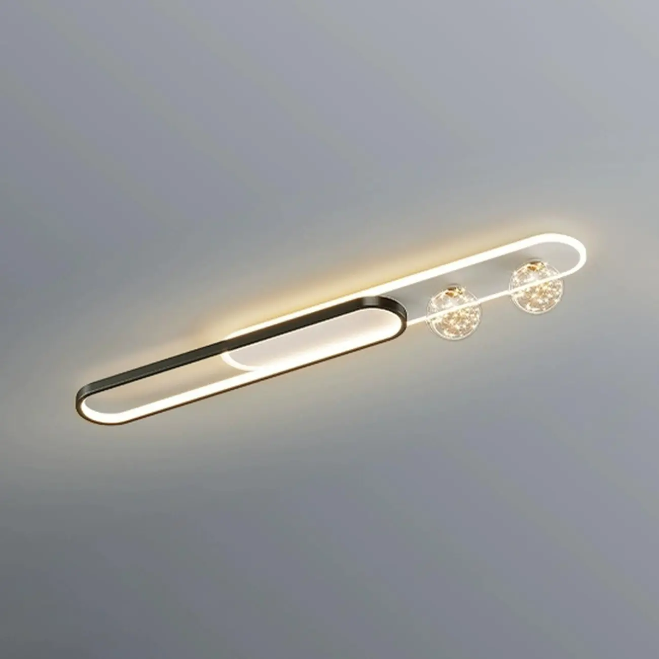 Dimmable Linear Indoor Ceiling Light with Glass Shade  Image - 13 | homeyfad