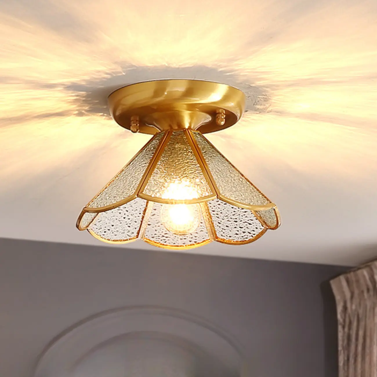 Modern Geometric Semi Flush Ceiling Light for Living Room  Image - 2 | homeyfad