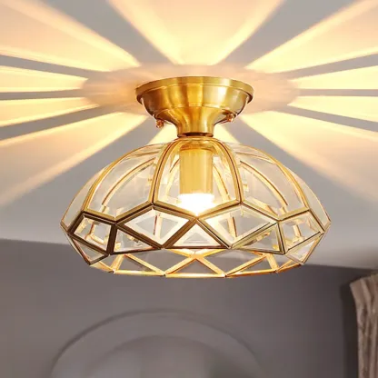Modern Geometric Semi Flush Ceiling Light for Living Room  Image - 3