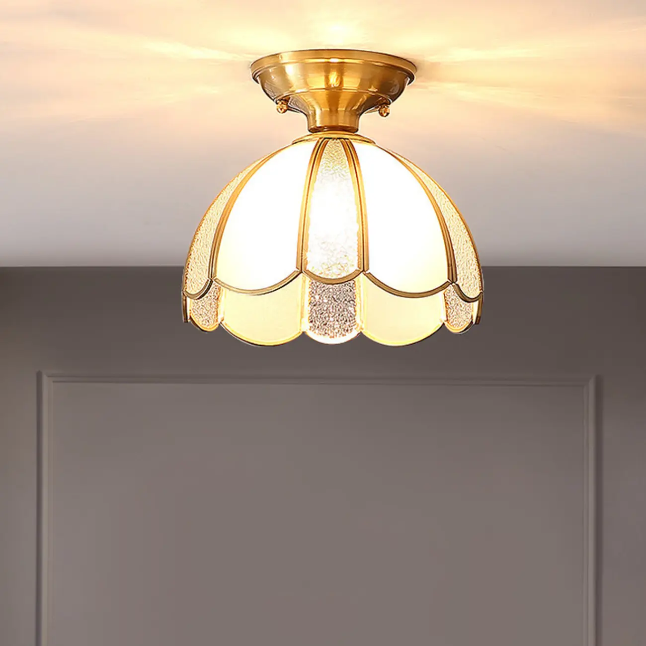 Modern Geometric Semi Flush Ceiling Light for Living Room  Image - 12 | homeyfad