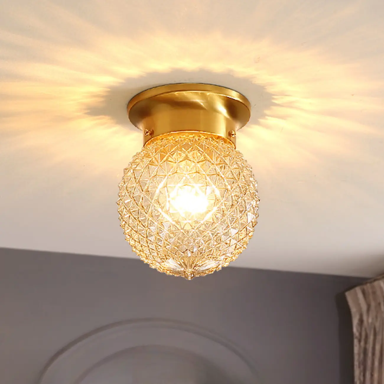 Modern Geometric Semi Flush Ceiling Light for Living Room  Image - 13 | homeyfad