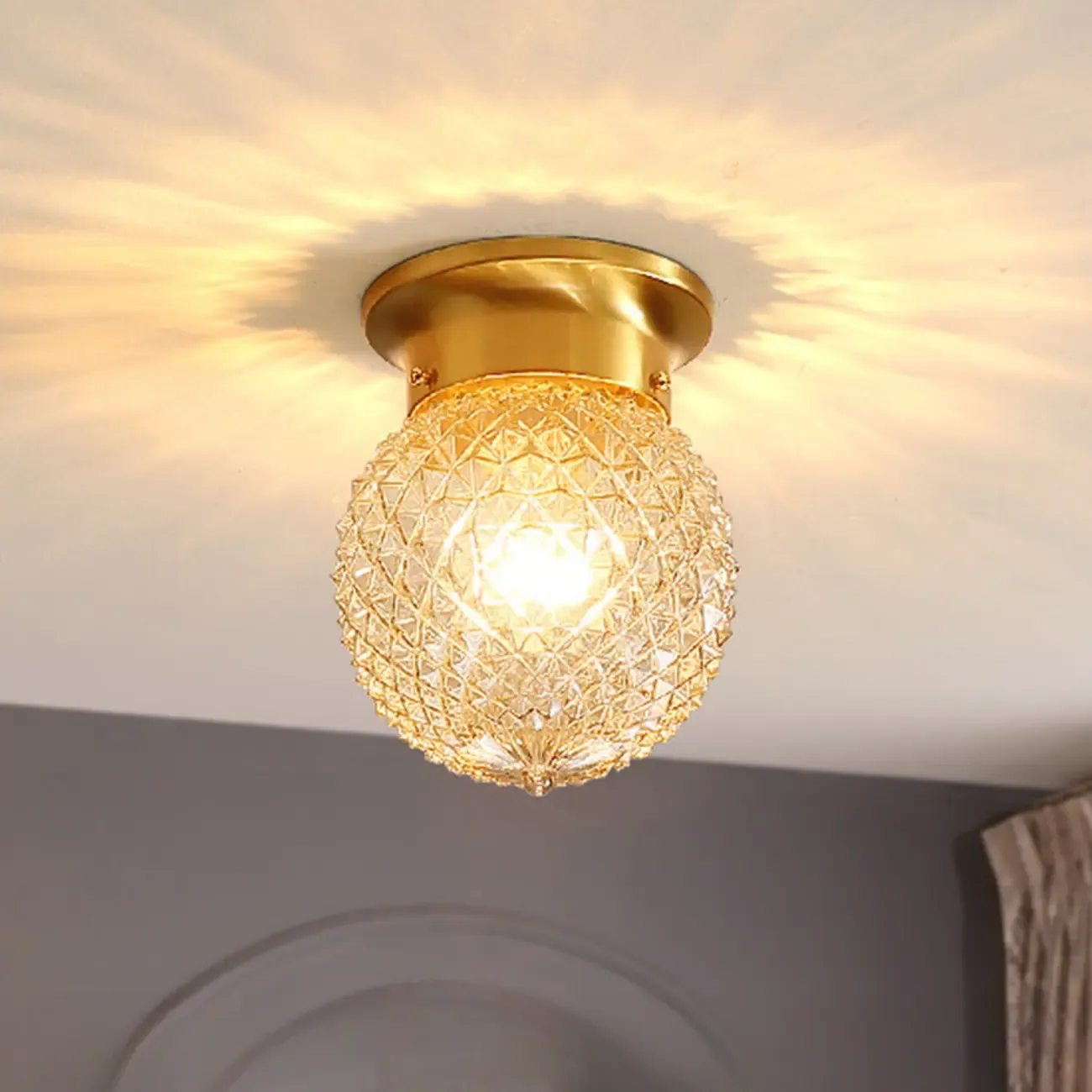 Modern Geometric Semi Flush Ceiling Light for Living Room  Image - 13