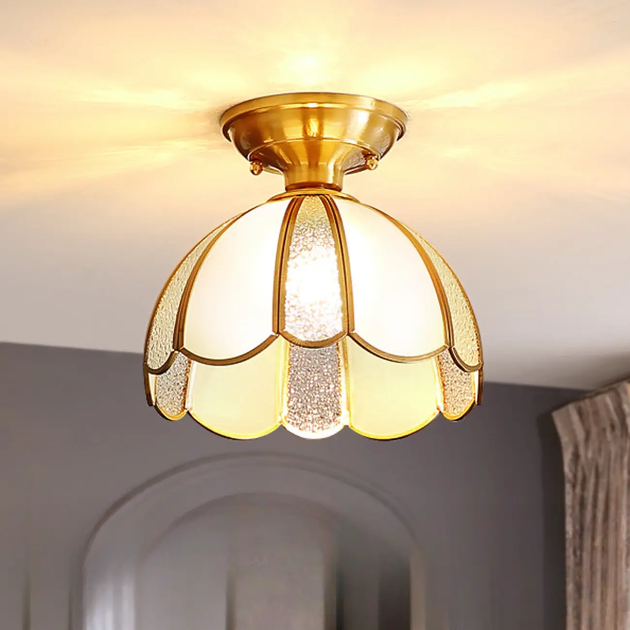 Modern Geometric Semi Flush Ceiling Light for Living Room  Image - 14 | homeyfad