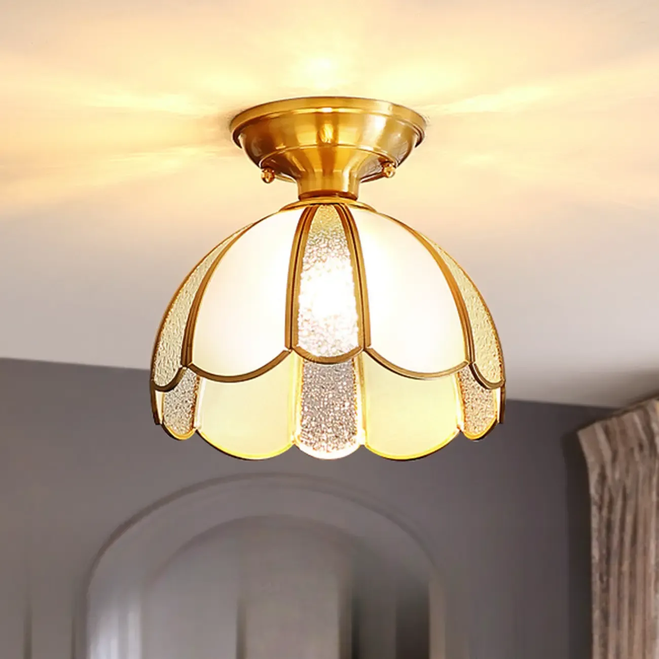 Modern Geometric Semi Flush Ceiling Light for Living Room  Image - 14