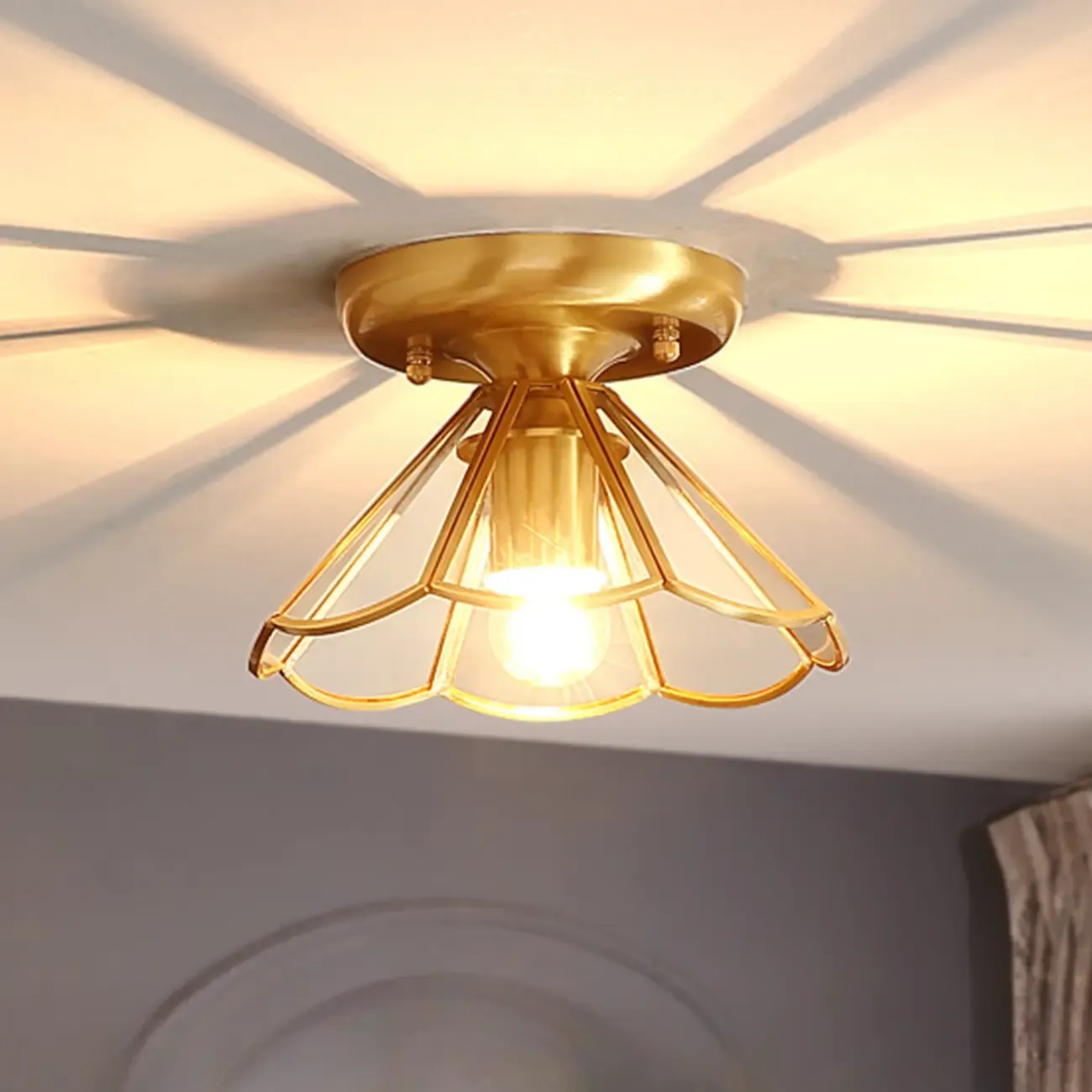 Modern Geometric Semi Flush Ceiling Light for Living Room  Image - 15