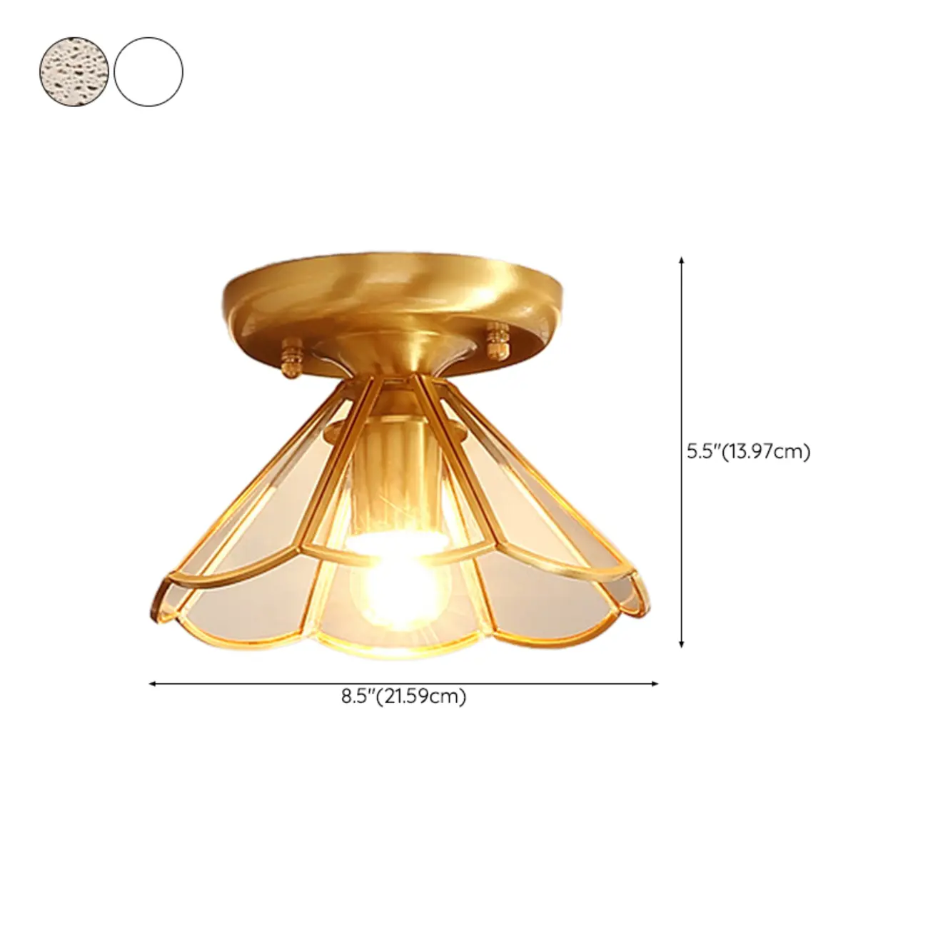 Modern Geometric Semi Flush Ceiling Light for Living Room  #size | homeyfad