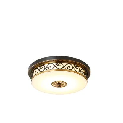 Modern White Glass Flush Ceiling Light for Residential Space Image - 7
