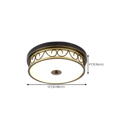 Modern White Glass Flush Ceiling Light for Residential Space #size