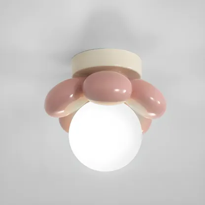 Modern Mini LED Semi-Flush Ceiling Light in Flower Shape Image - 2