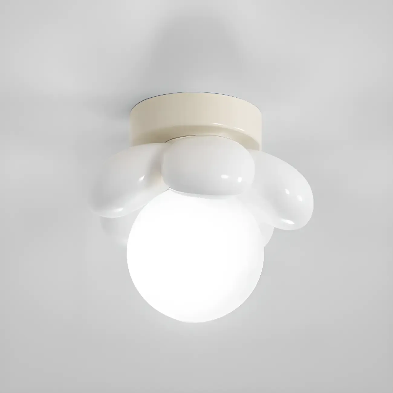 Modern Mini LED Semi-Flush Ceiling Light in Flower Shape Image - 3