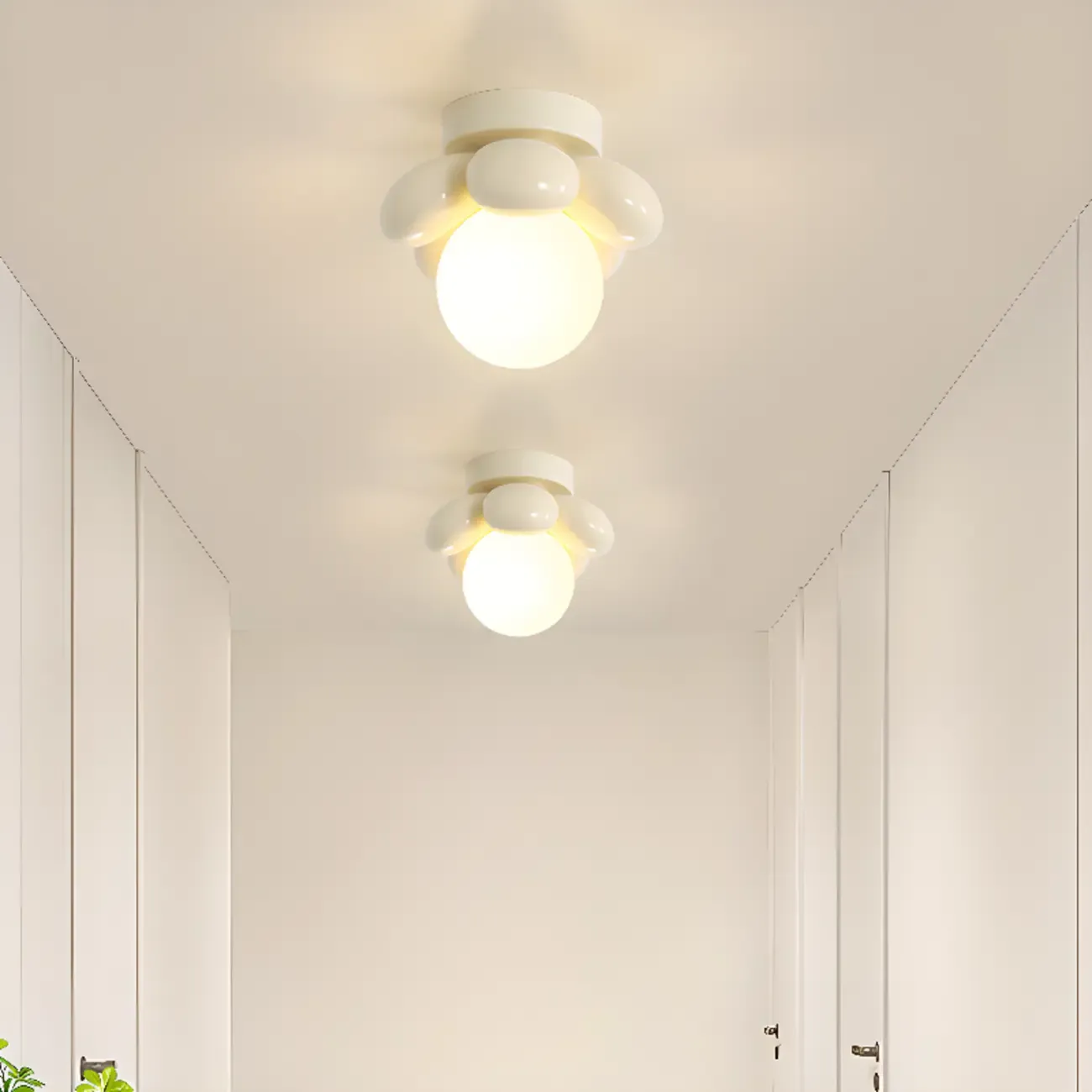 Modern Mini LED Semi-Flush Ceiling Light in Flower Shape Image - 6