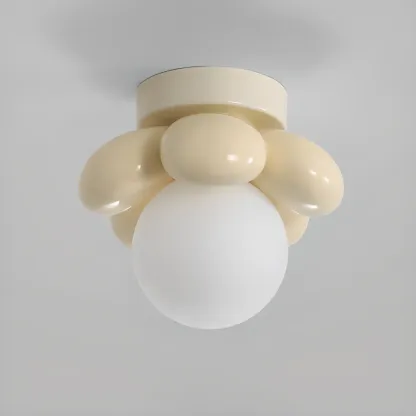 Modern Mini LED Semi-Flush Ceiling Light in Flower Shape Image - 8