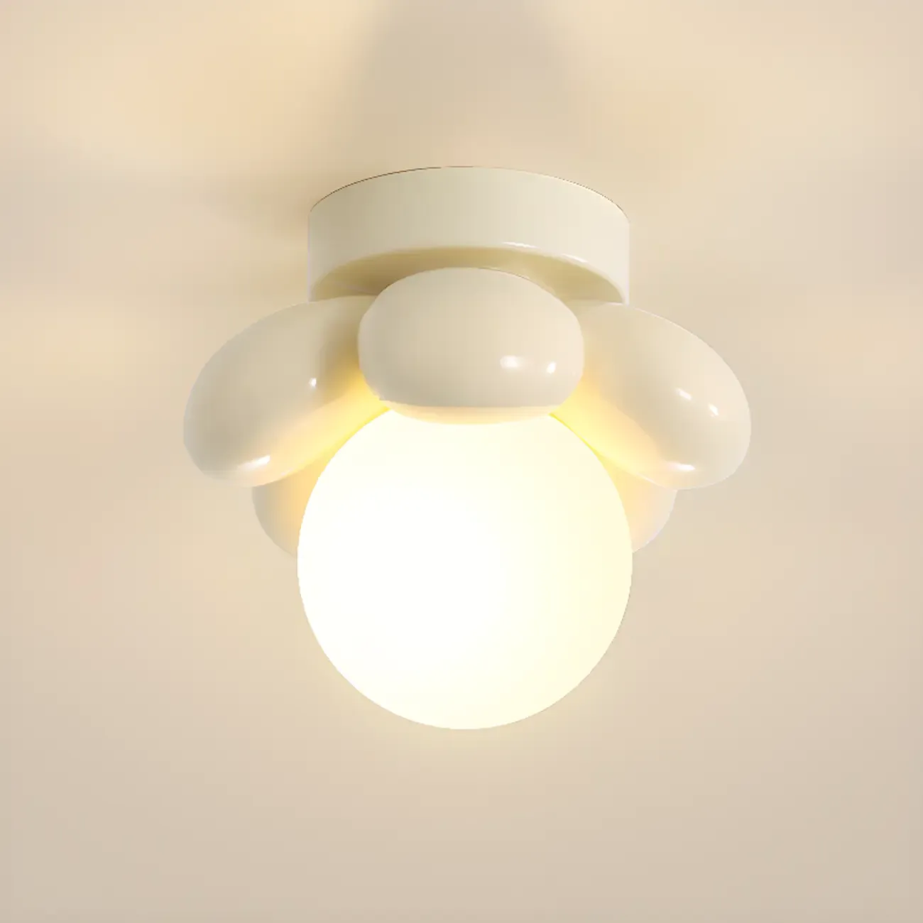 Modern Mini LED Semi-Flush Ceiling Light in Flower Shape Image - 9