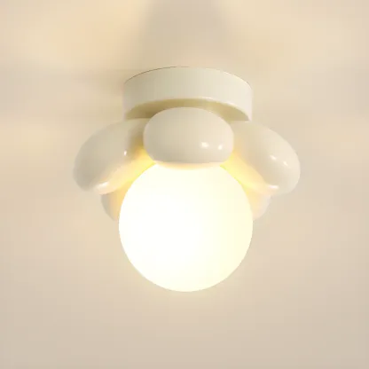 Modern Mini LED Semi-Flush Ceiling Light in Flower Shape Image - 9
