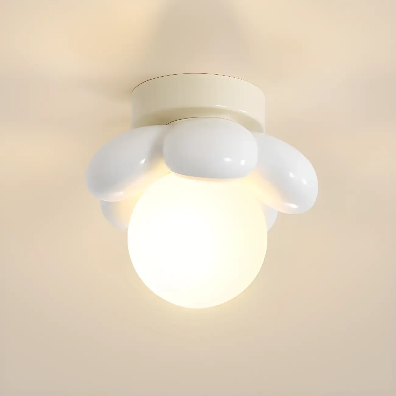 Modern Mini LED Semi-Flush Ceiling Light in Flower Shape Image - 10