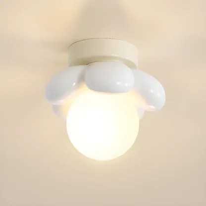 Modern Mini LED Semi-Flush Ceiling Light in Flower Shape Image - 10