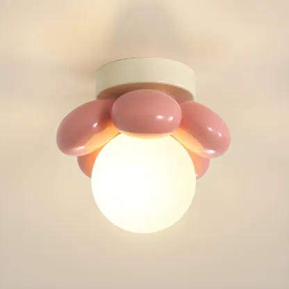 Modern Mini LED Semi-Flush Ceiling Light in Flower Shape Image - 11