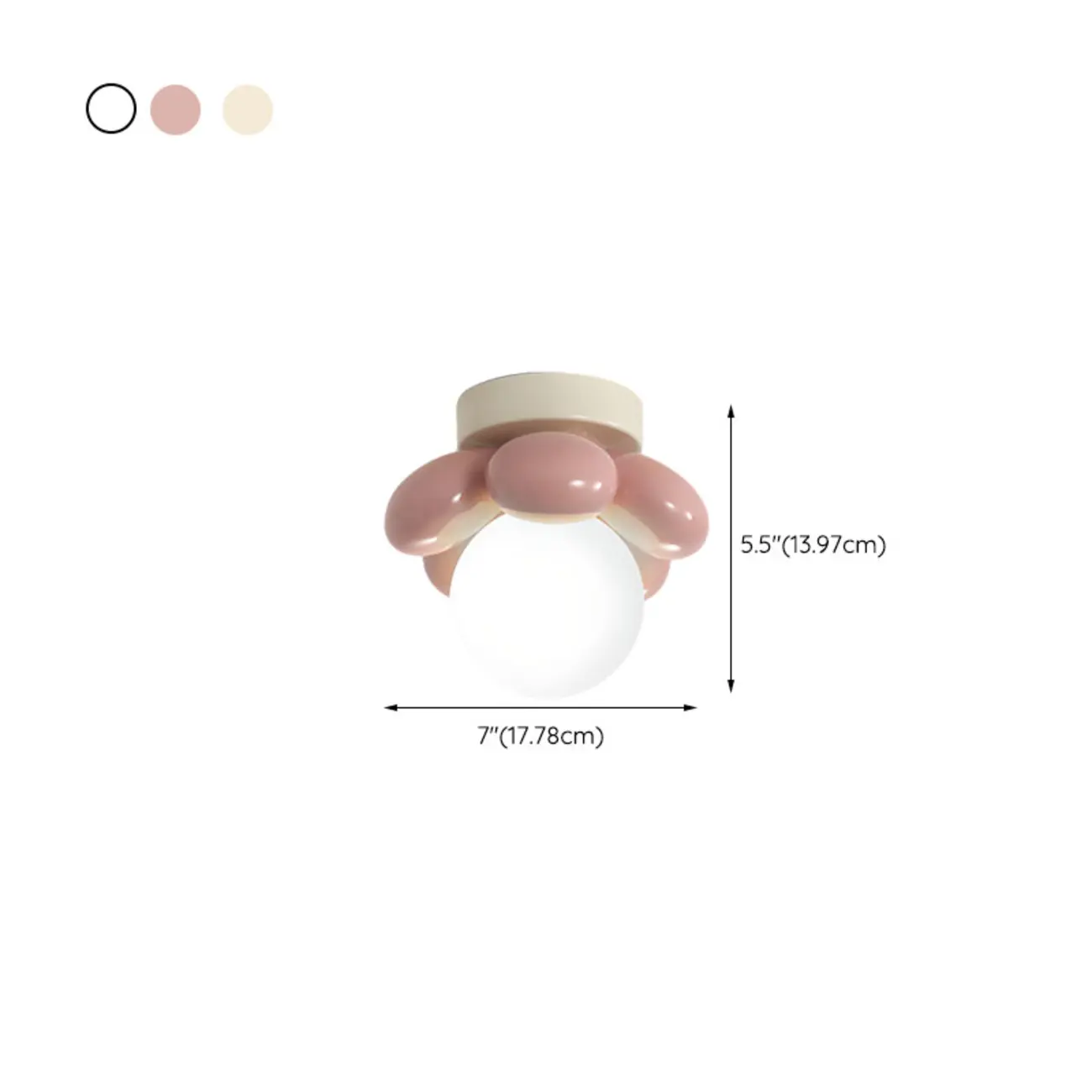 Modern Mini LED Semi-Flush Ceiling Light in Flower Shape #size | homeyfad