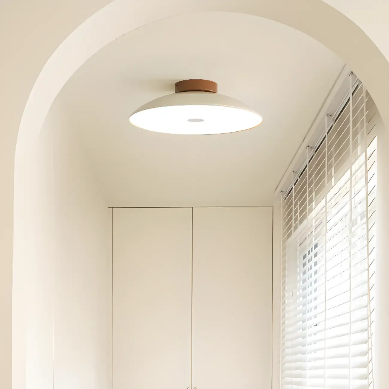 Dimmable Plastic Dome Semi Flush Ceiling Light for Home Image - 1