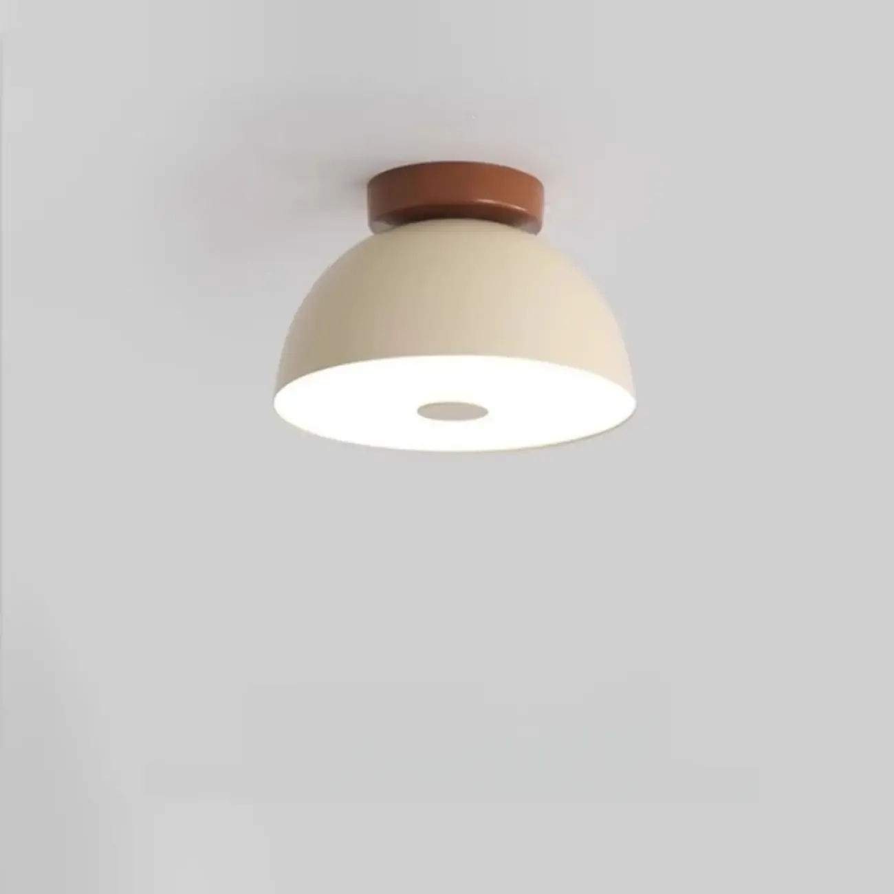 Dimmable Plastic Dome Semi Flush Ceiling Light for Home Image - 2