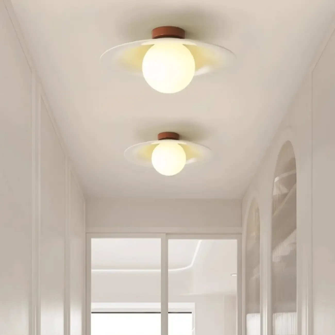 Dimmable Plastic Dome Semi Flush Ceiling Light for Home Image - 3