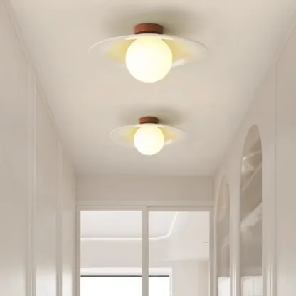 Dimmable Plastic Dome Semi Flush Ceiling Light for Home Image - 3