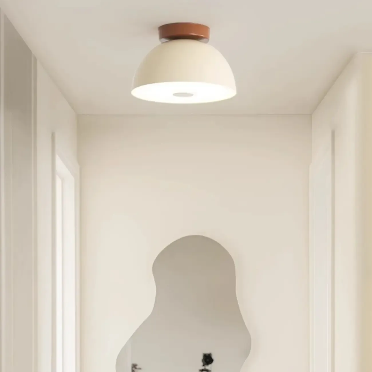 Dimmable Plastic Dome Semi Flush Ceiling Light for Home Image - 4