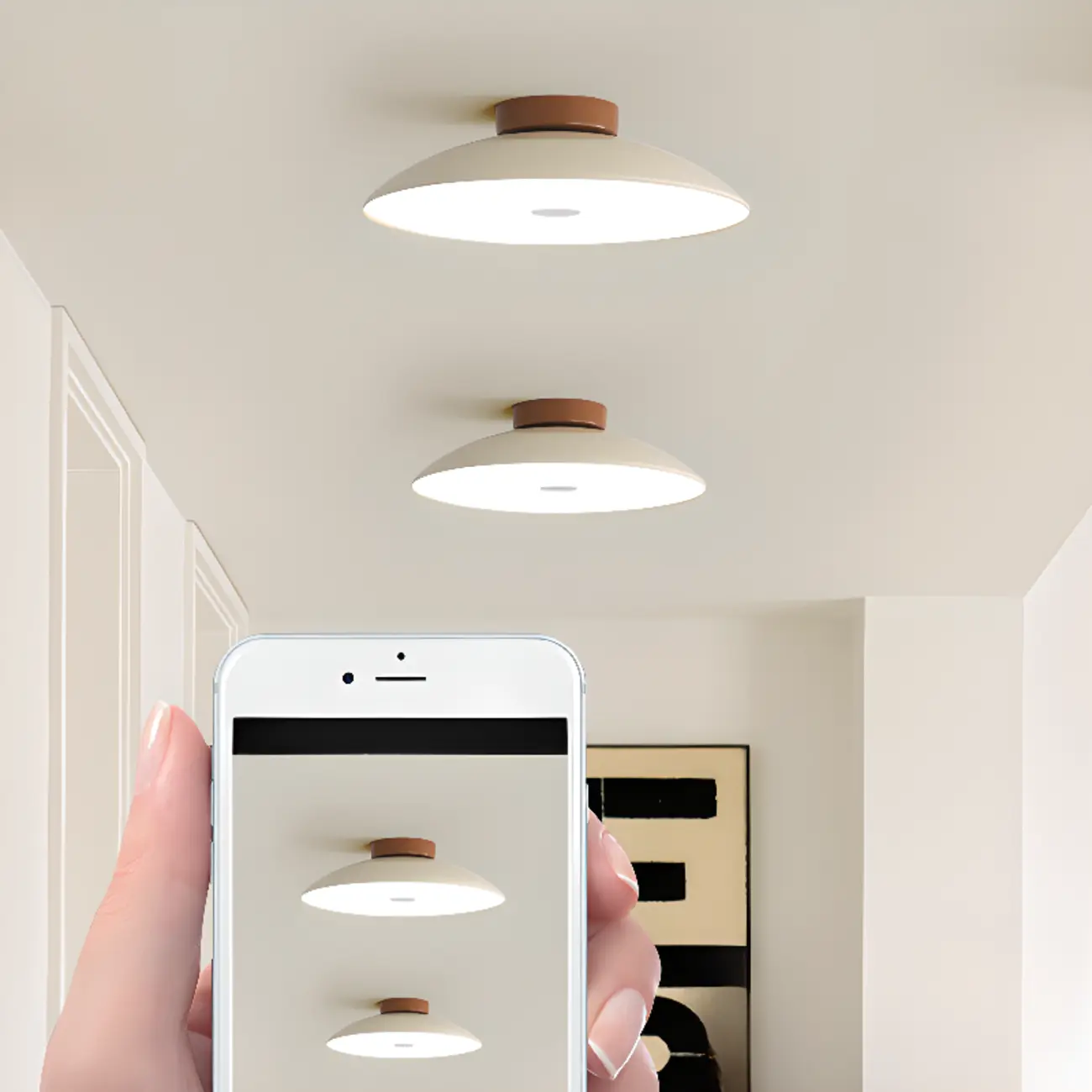 Dimmable Plastic Dome Semi Flush Ceiling Light for Home Image - 16 | homeyfad