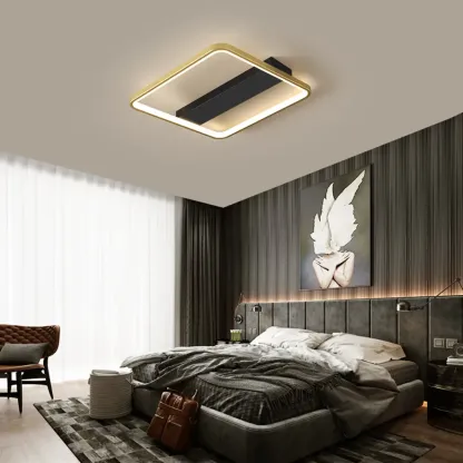 Modern LED Semi Flush Mount Ceiling Light for Bedroom Image - 1