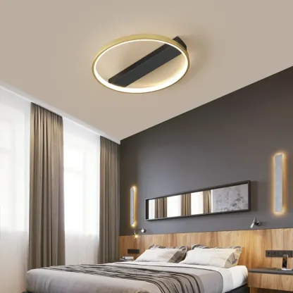 Modern LED Semi Flush Mount Ceiling Light for Bedroom Image - 2