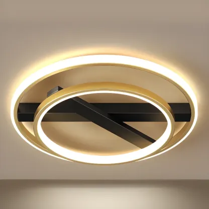 Modern LED Semi Flush Mount Ceiling Light for Bedroom Image - 14