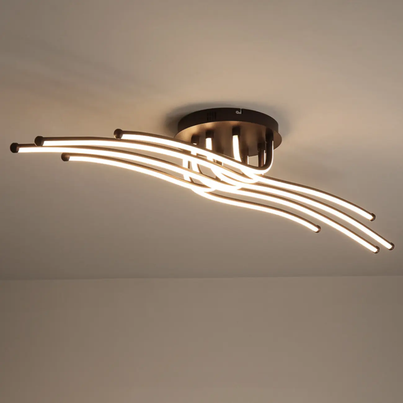 Modern Linear Semi Flush Ceiling Light with Silica Gel Shade Image - 6 | homeyfad