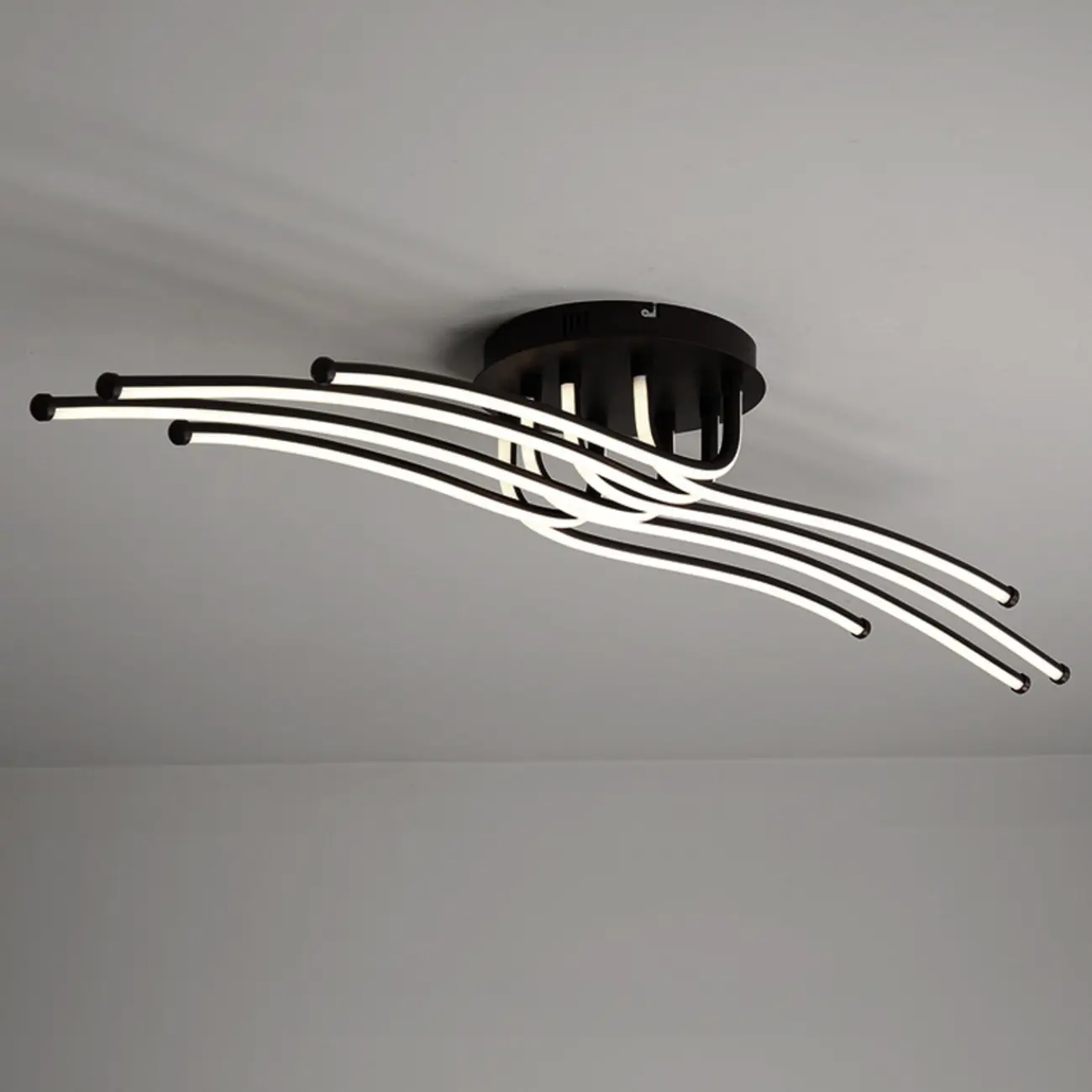 Modern Linear Semi Flush Ceiling Light with Silica Gel Shade Image - 8 | homeyfad