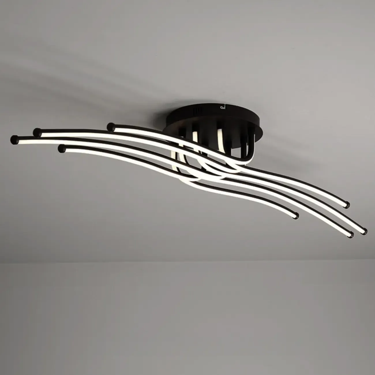 Modern Linear Semi Flush Ceiling Light with Silica Gel Shade Image - 8