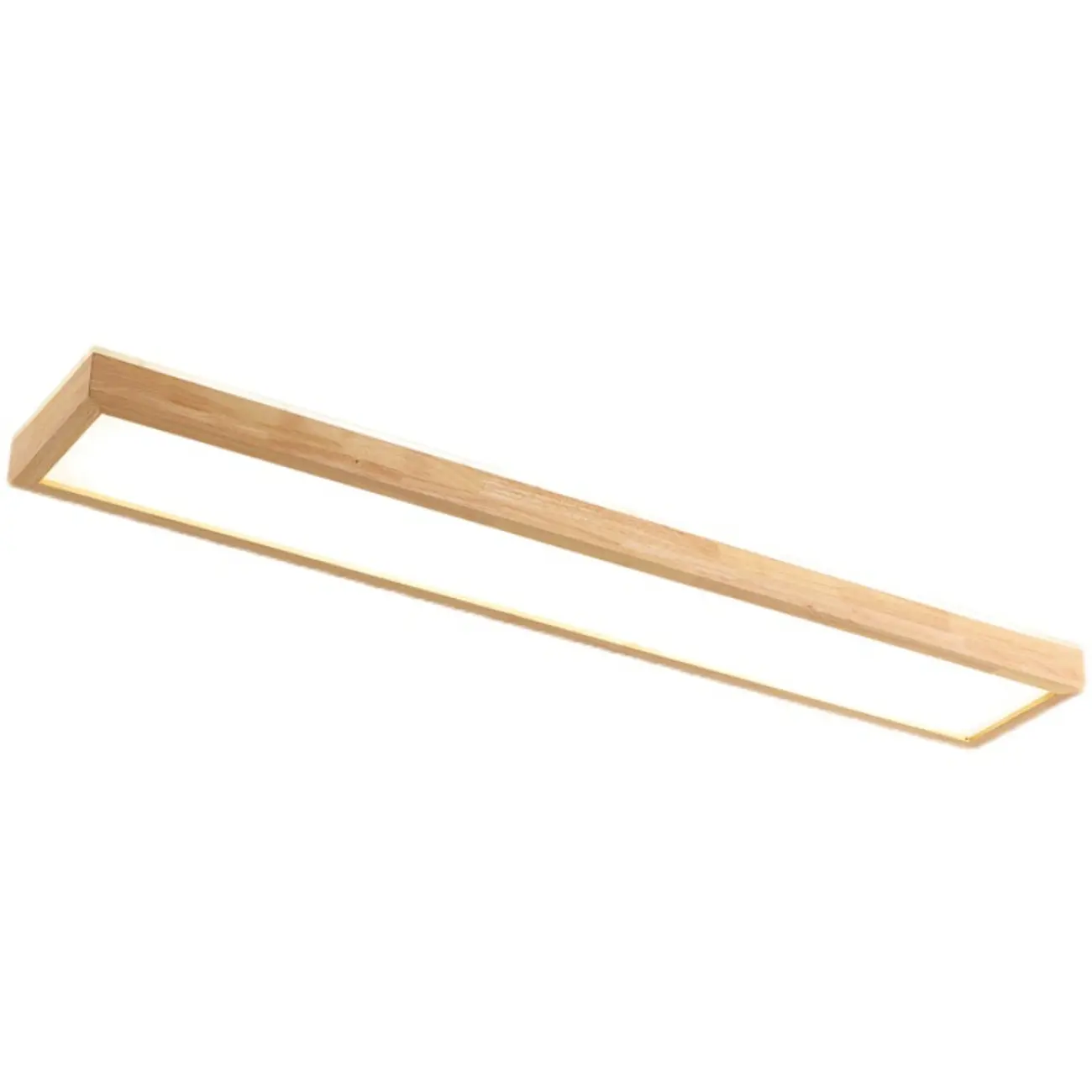 Rectangle Indoor LED Flush Ceiling Light in Natural Finish Image - 5 | homeyfad