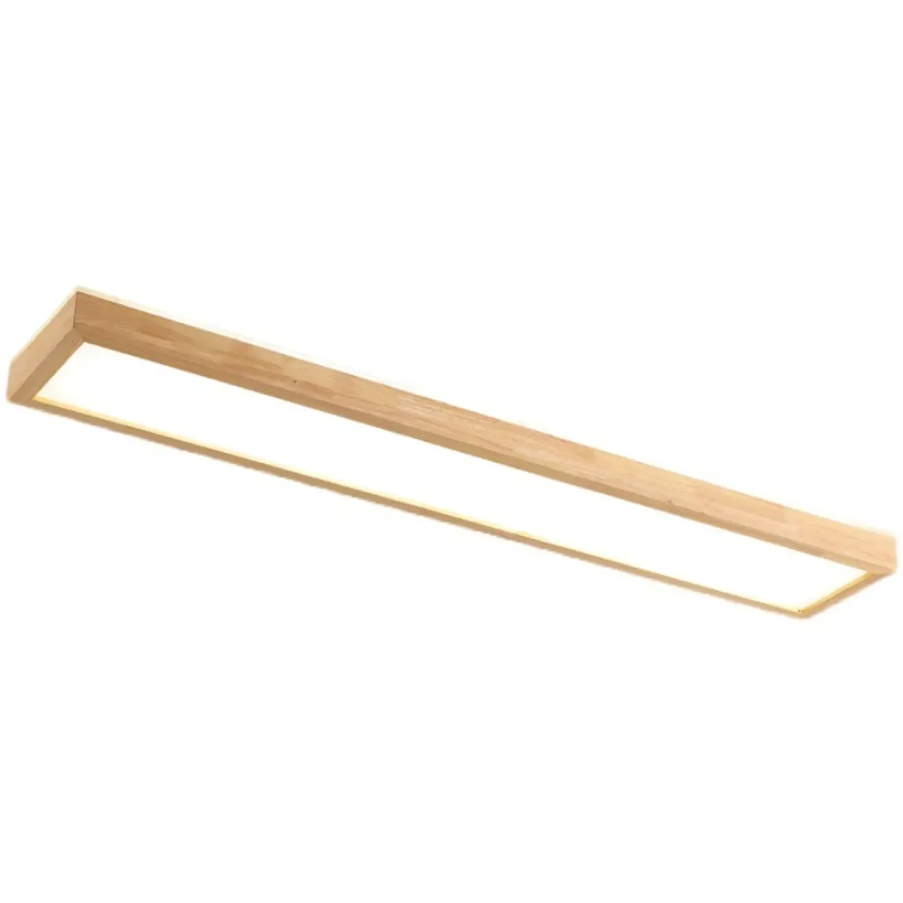 Rectangle Indoor LED Flush Ceiling Light in Natural Finish Image - 5