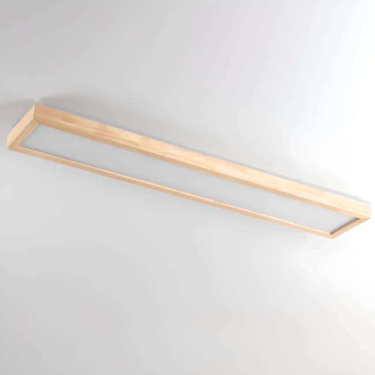 Rectangle Indoor LED Flush Ceiling Light in Natural Finish Image - 8