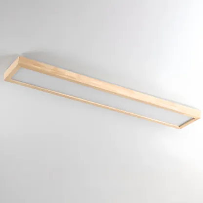 Rectangle Indoor LED Flush Ceiling Light in Natural Finish Image - 8