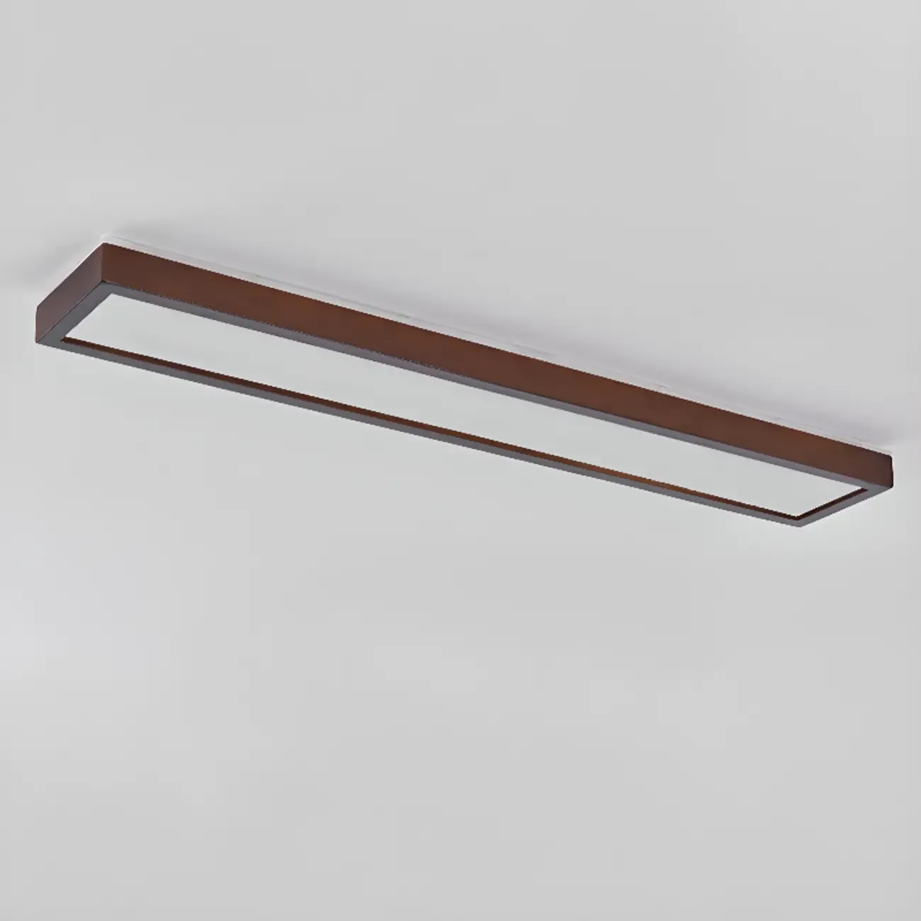 Rectangle Indoor LED Flush Ceiling Light in Natural Finish Image - 9