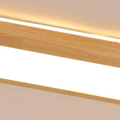 Rectangle Indoor LED Flush Ceiling Light in Natural Finish Image - 11