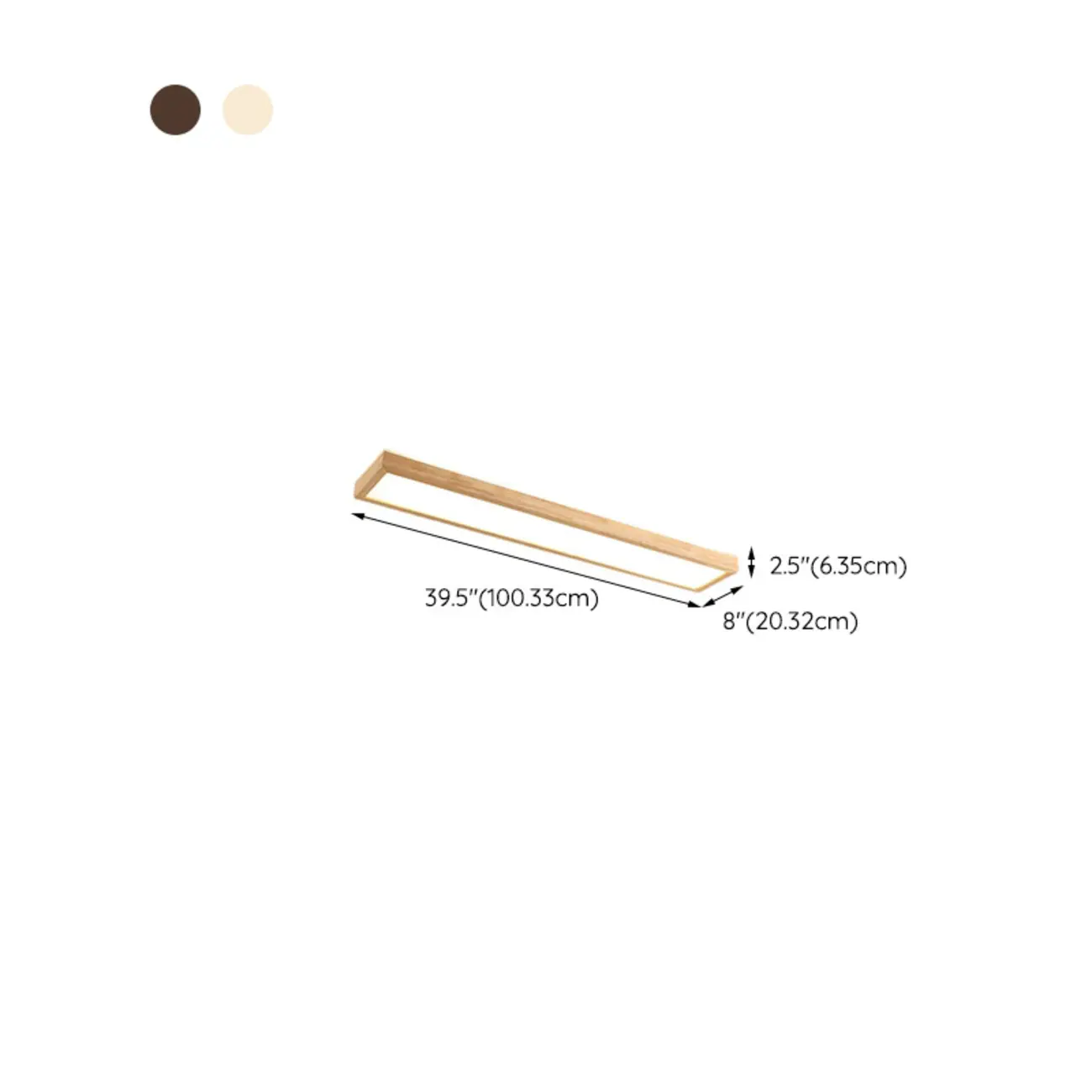 Rectangle Indoor LED Flush Ceiling Light in Natural Finish Image - 15 | homeyfad