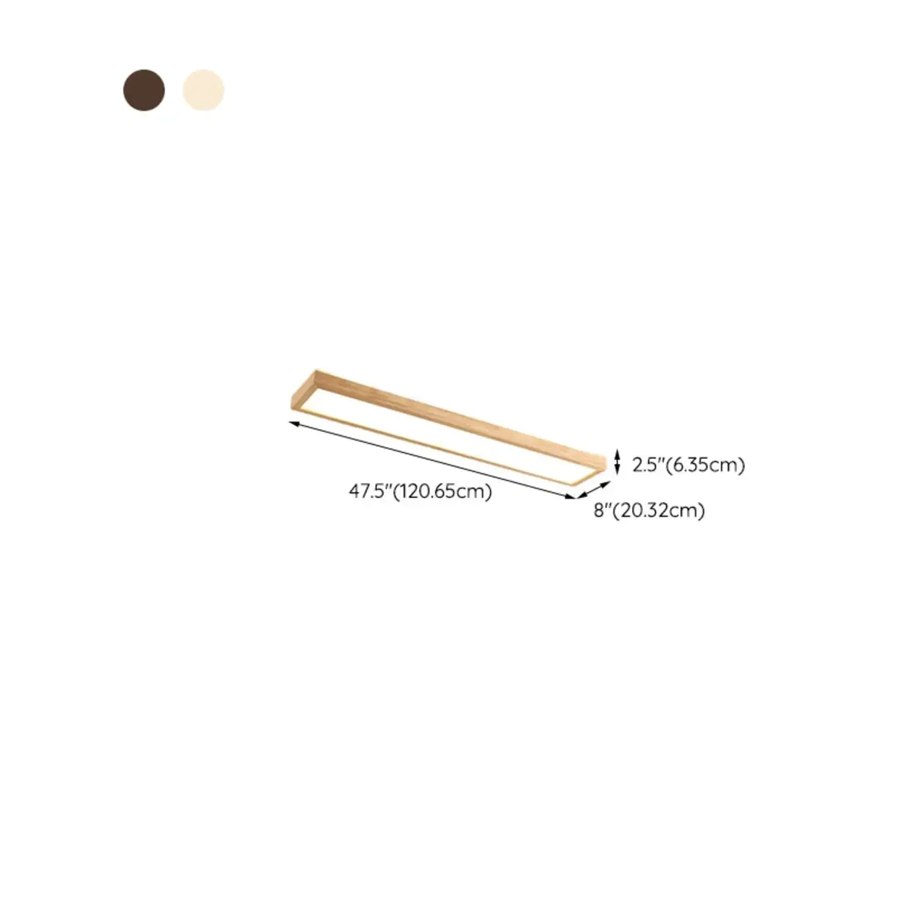 Rectangle Indoor LED Flush Ceiling Light in Natural Finish Image - 16