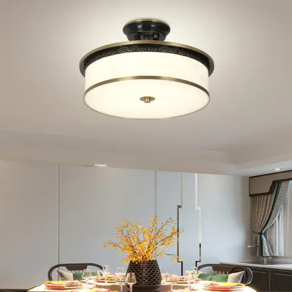 Dimmable Flush Mount Ceiling Light with Acrylic Shade Image - 2