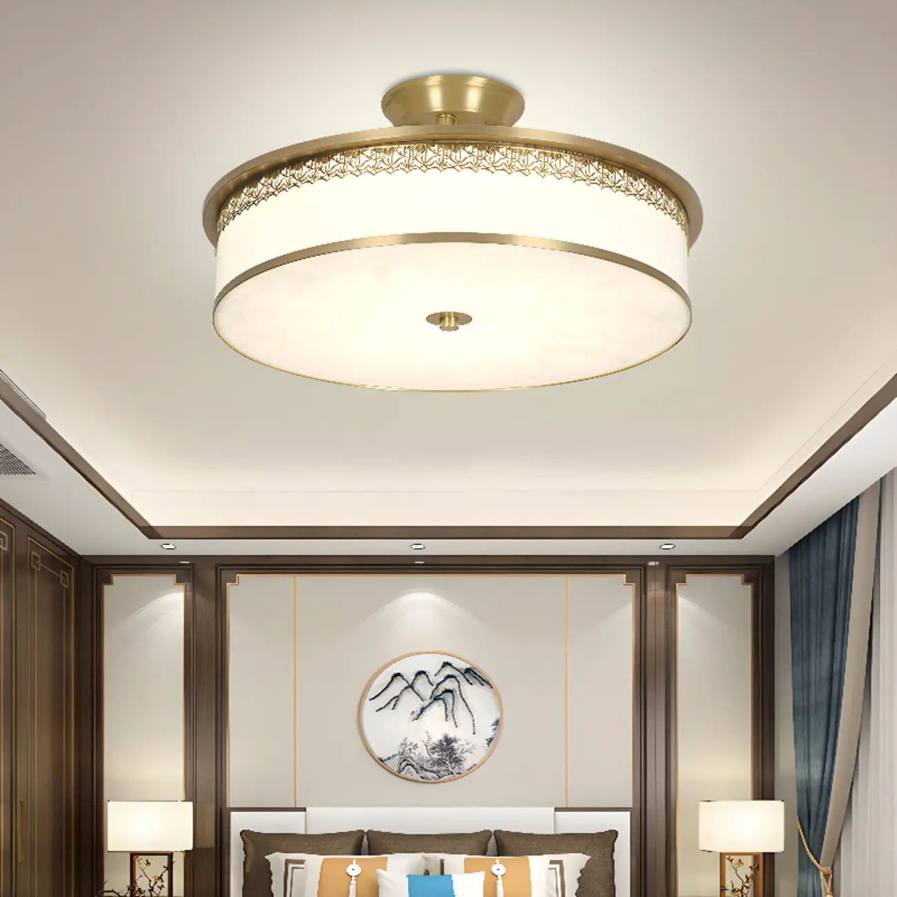 Dimmable Flush Mount Ceiling Light with Acrylic Shade Image - 4 | homeyfad